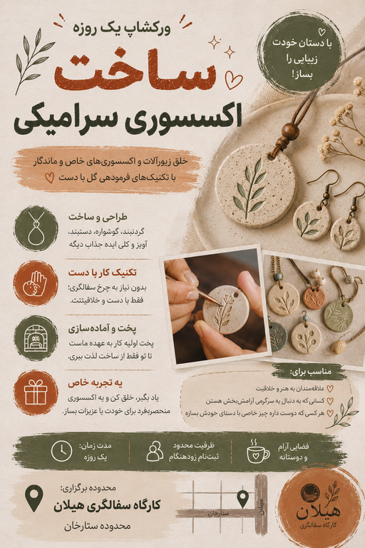 ورکشاپ ساخت اکسسوری سرامیکی