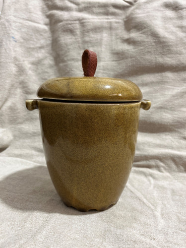 بانکه سرامیکی دسته چرم طبیعی