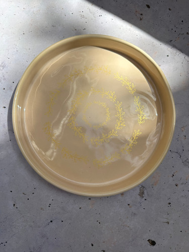 ست سینی و پیاله سرامیکی ترنسفر طلا