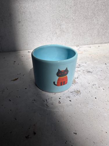 نیم ماگ سرامیکی با طرح گربه